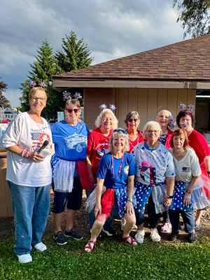 group in patriotic clothing