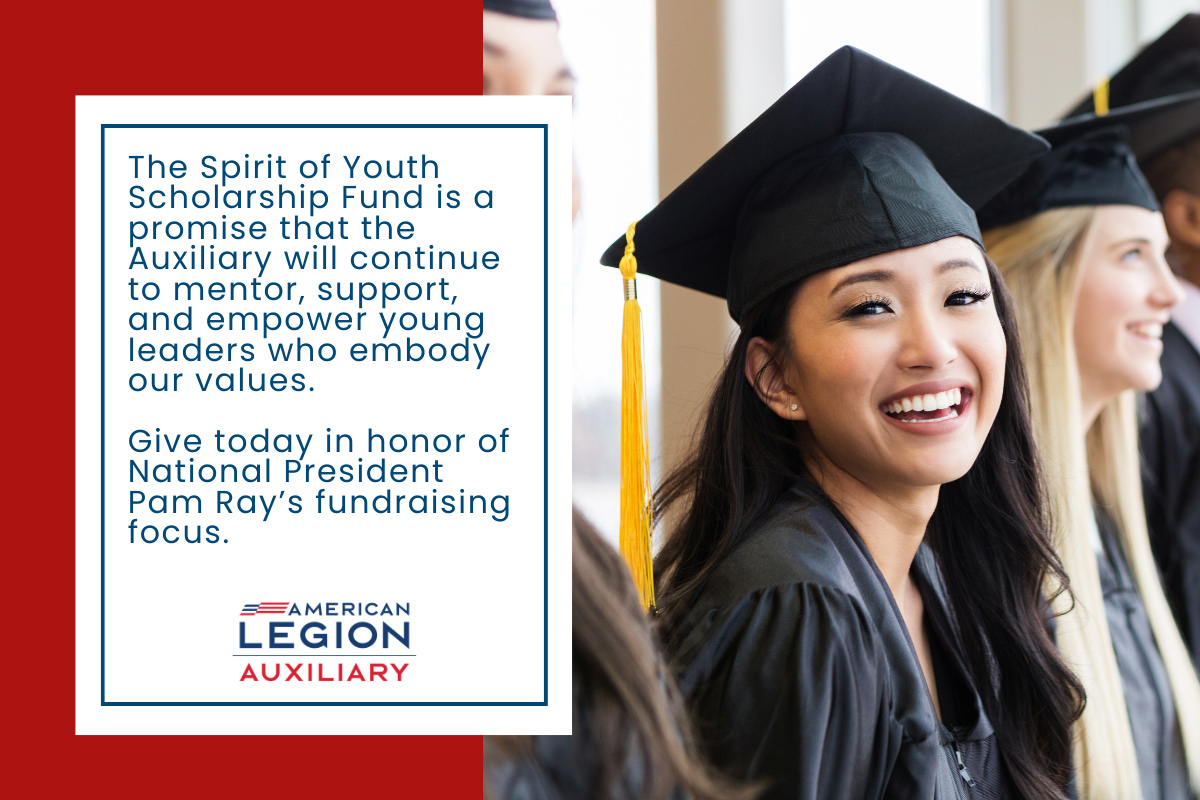 Young female in graduation cap and gown - Spirit of Youth Scholarship