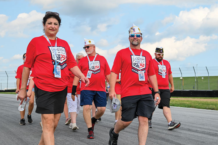 Men and women walking