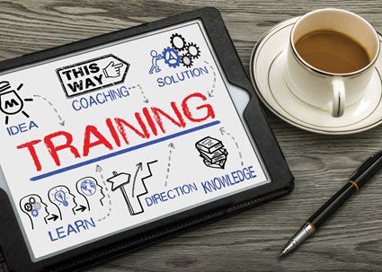 IPad with training screen