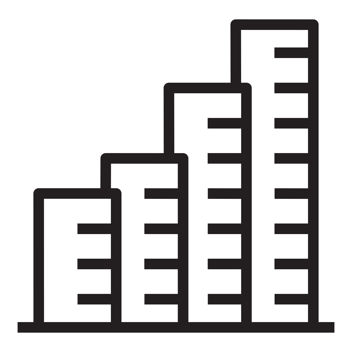 line drawing of a bar graph serving as an icon for the BRPC Economic Development program