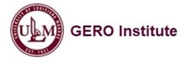 Picture is of the ULM seal and the words GERO institute