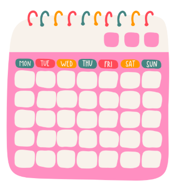A drawing of a calendar page