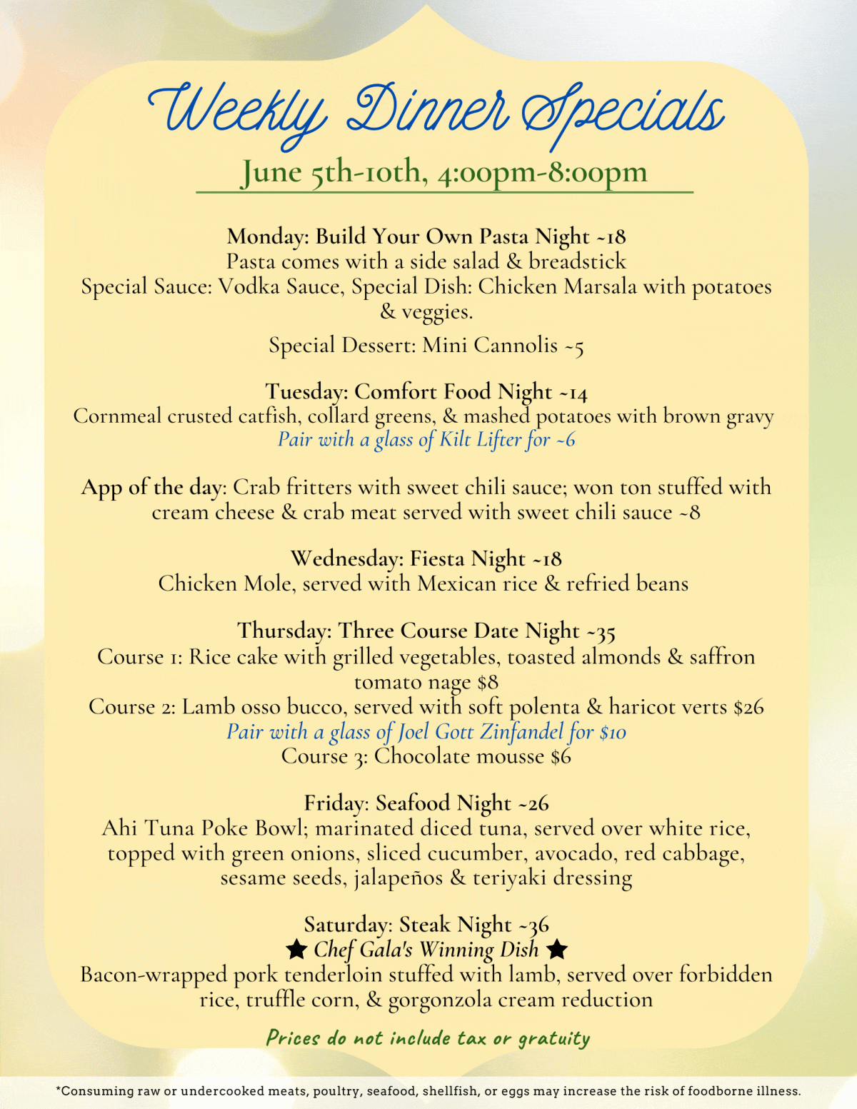 Fresh From The Grill at Quail Creek ~ June 4, 2023