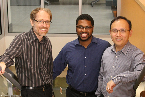 From left to right: Exostellar founders Robert Van Renesse, Hakim Weatherspoon and Zhiming Shen 