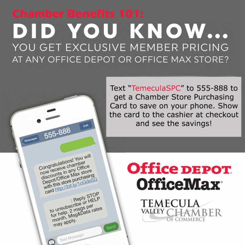 April Member News Temecula Is The 15th Safest City In U S Get Exclusive Member At Office Depot Max Text Temeculaspc To 555 888 Receive Your Card