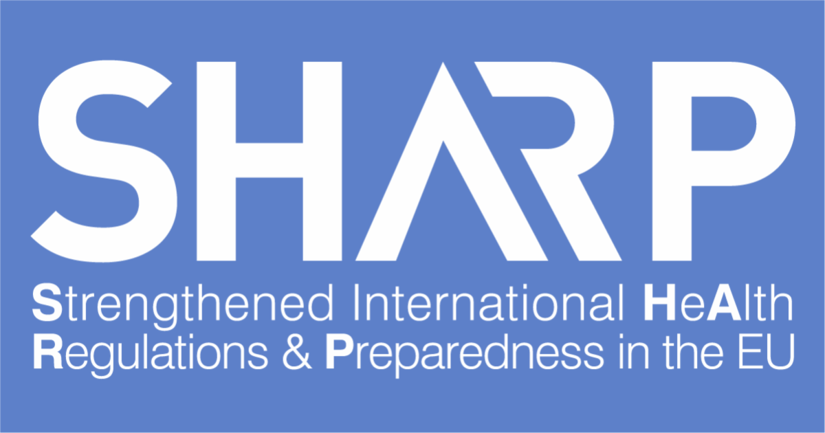 SHARP JA logo in white on blue background