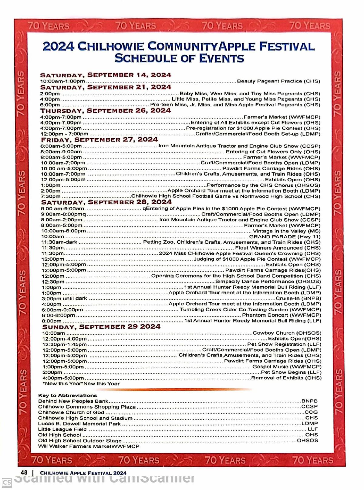 The 70th Annual Chilhowie Community Apple Festival