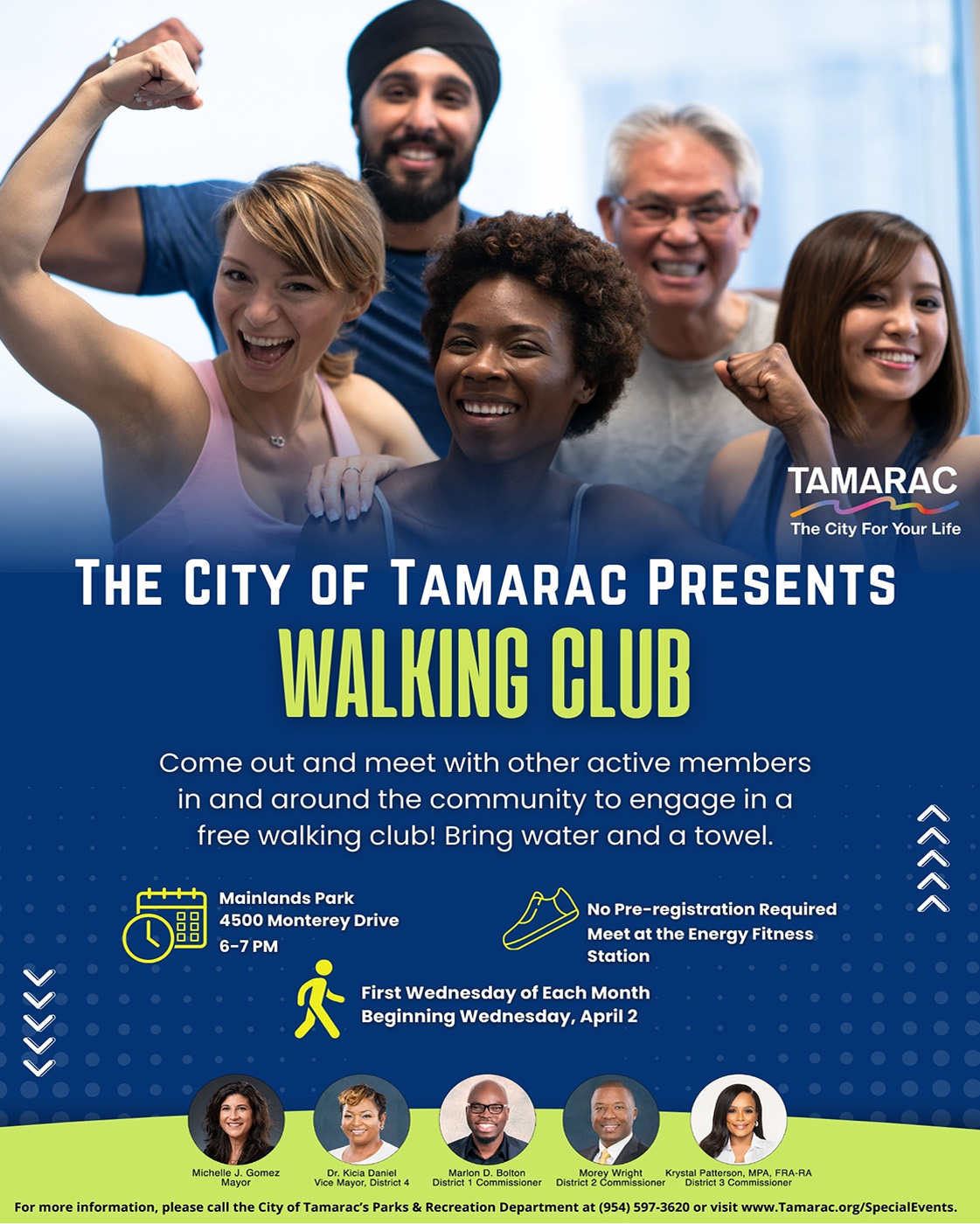 Tamarac Walking Club Flyer. Details in the body of the email