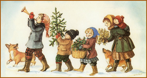 illustration with children and bears