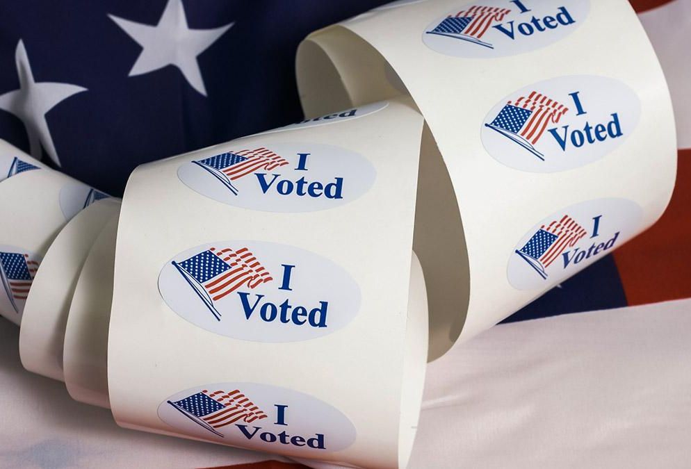 I voted stickers with flag