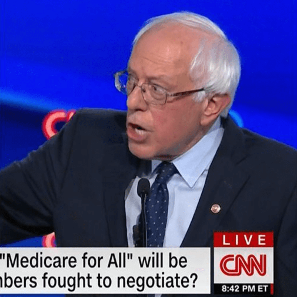 Bernie Sanders at a presidential debate