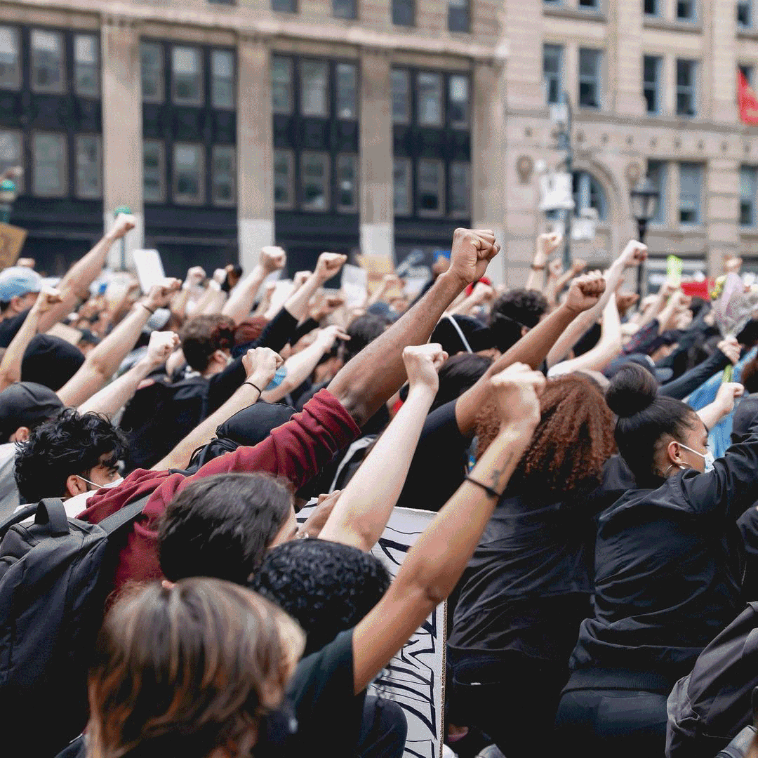 Protestors in the summer