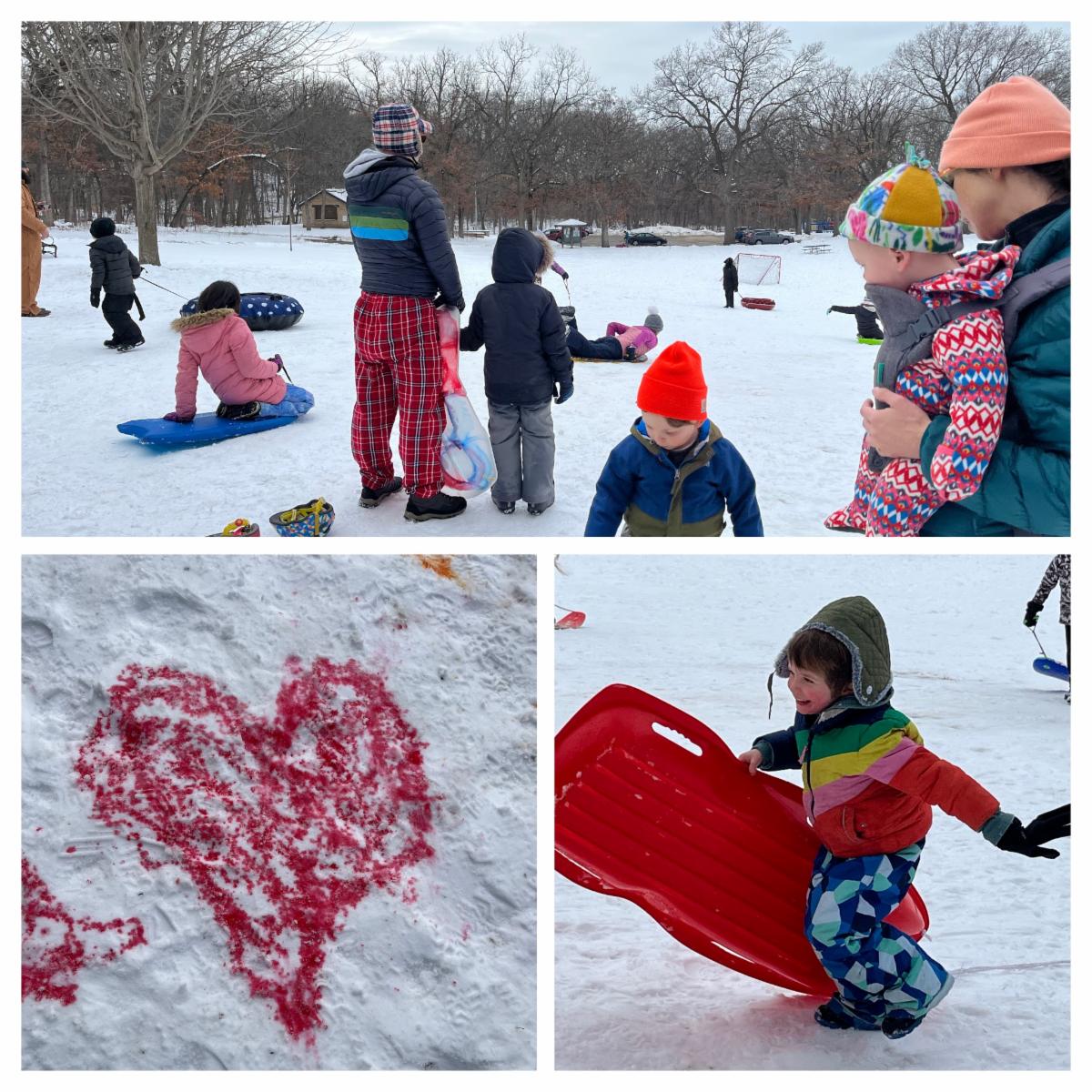 sledding, winter fun