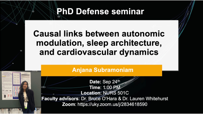 snapshot of flyer for student PhD Defense