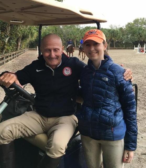 2017 Making A Dream recipient Marley Jordan and her equestrian idol George H. Morris. Photo_ USHJA