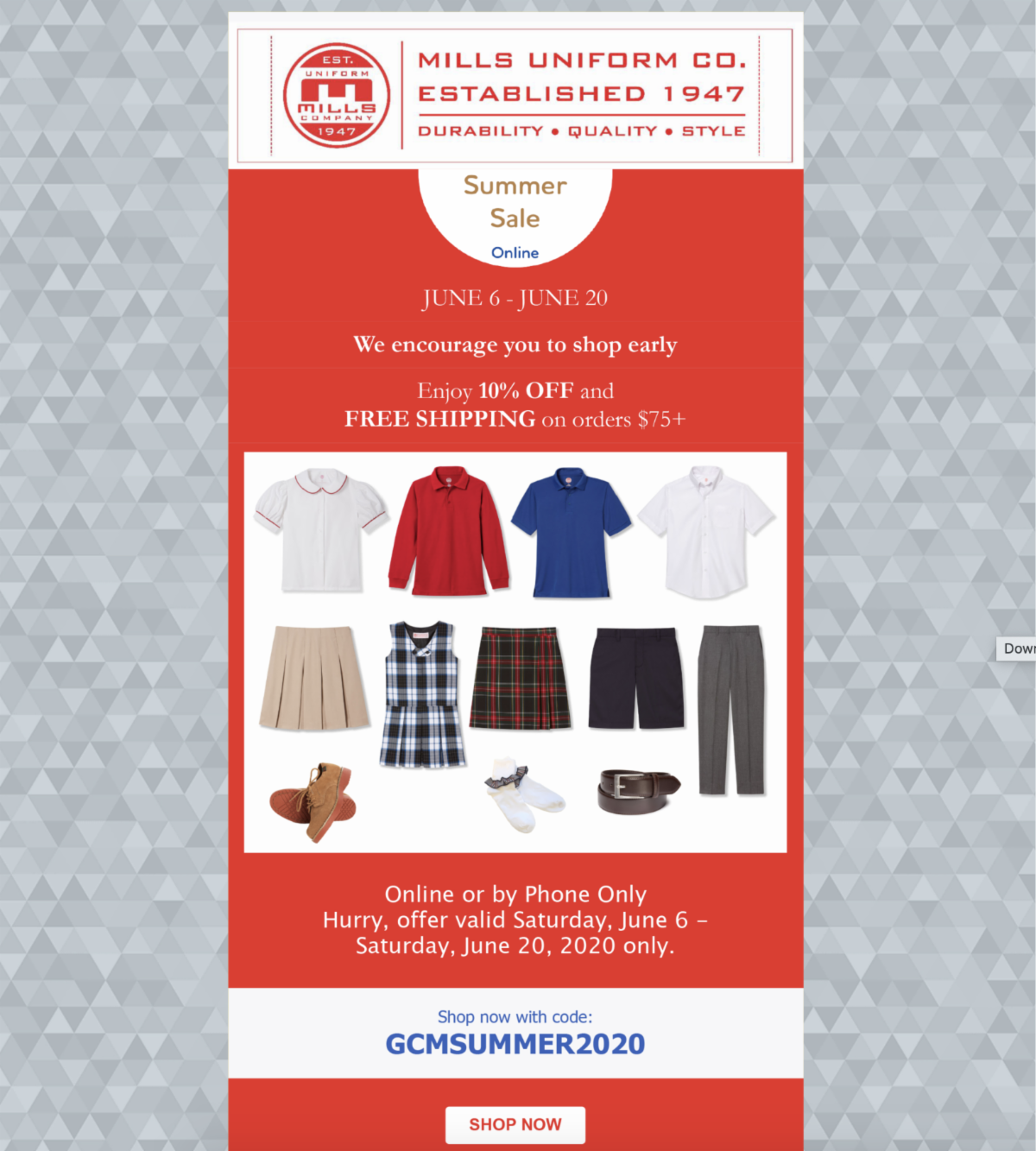 June 7, 2020 l Athletics + Mills Uniforms, Reading for the Fall