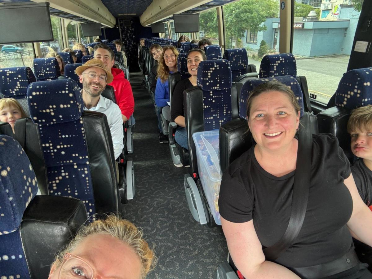 On the bus Choir Tour