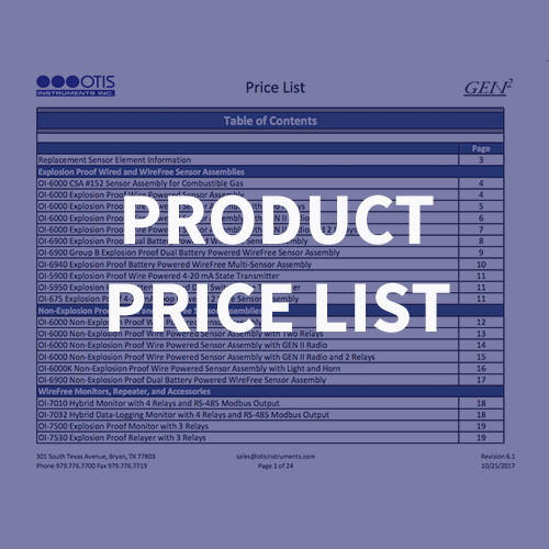Download your Otis Instruments price list today!