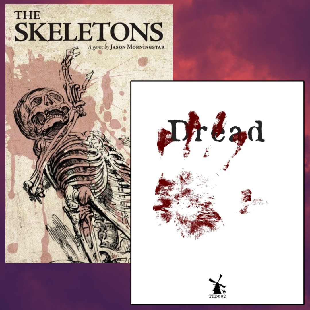 The covers for The Skeletons and Dread role-playing games.