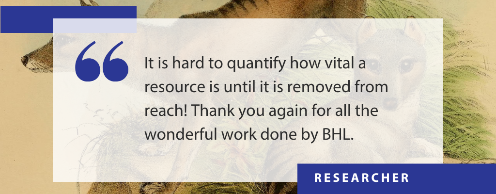 Text over image of Thylacine